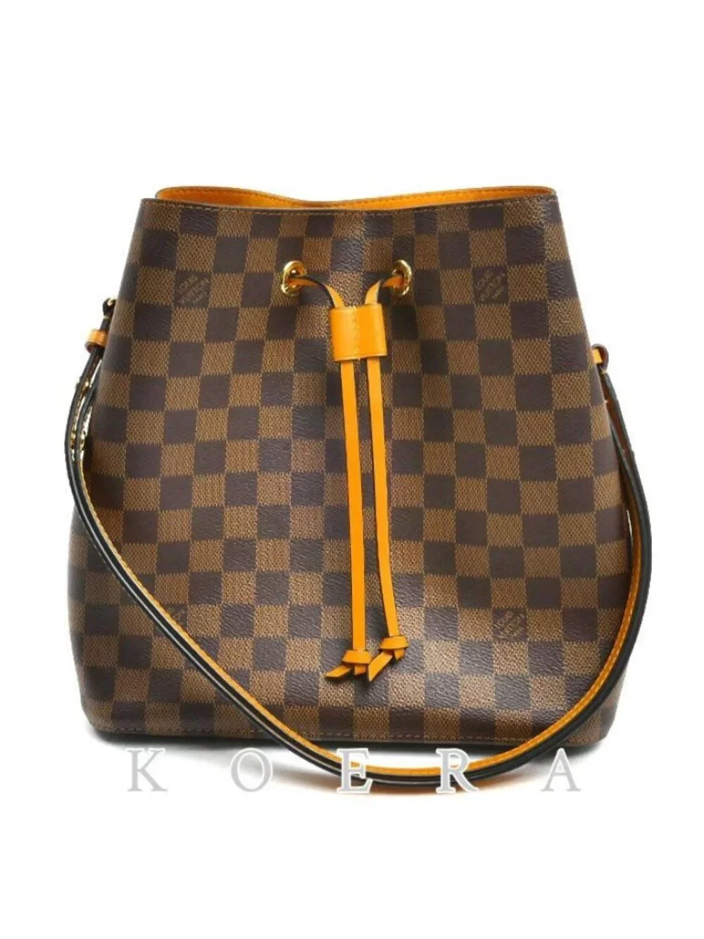 Louis Vuitton Neo Noe Shoulder Bag Damier Ebene Saffron